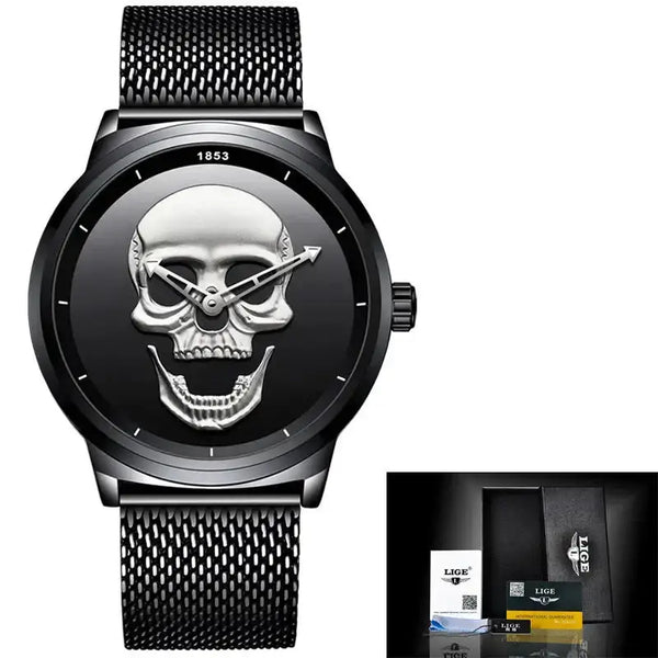 Lige simple skull stereoscopic watch Nexellus