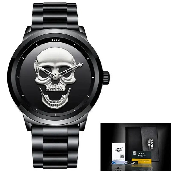 Lige simple skull stereoscopic watch Nexellus