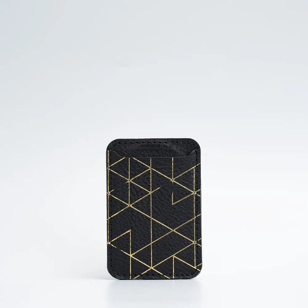 Limited edition leather magsafe wallet - Golden Black