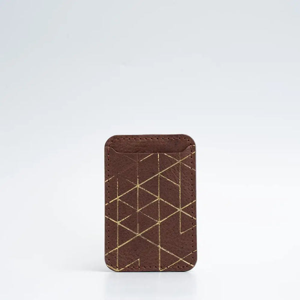 Limited edition leather magsafe wallet - Golden Mahogany