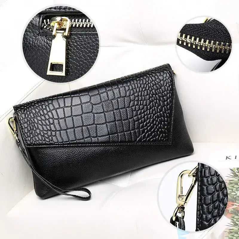 Litchi grain top layer cowhide fashion shoulder bag multifunctional Nexellus