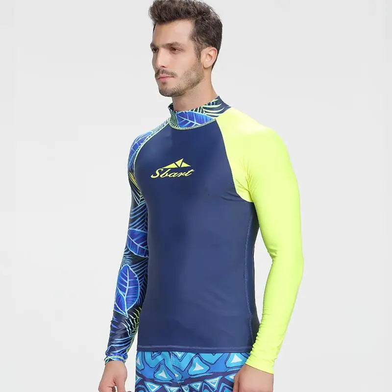 Long Sleeve Swimwear Men Rash Guard Surfing Diving Shirt Nexellus