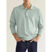 Long sleeve v neck button men's casual top polo shirt Nexellus