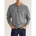 Long sleeve v neck button men's casual top polo shirt Nexellus