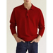 Long sleeve v neck button men's casual top polo shirt Nexellus