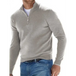 Long sleeve v neck wool fleece zipper men's casual top polo shirt Nexellus