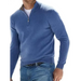 Long sleeve v neck wool fleece zipper men's casual top polo shirt Nexellus