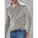 Long sleeve v neck wool fleece zipper men's casual top polo shirt Nexellus