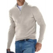 Long sleeve v neck wool fleece zipper men's casual top polo shirt Nexellus