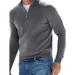 Long sleeve v neck wool fleece zipper men's casual top polo shirt Nexellus