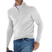 Long sleeve v neck wool fleece zipper men's casual top polo shirt Nexellus