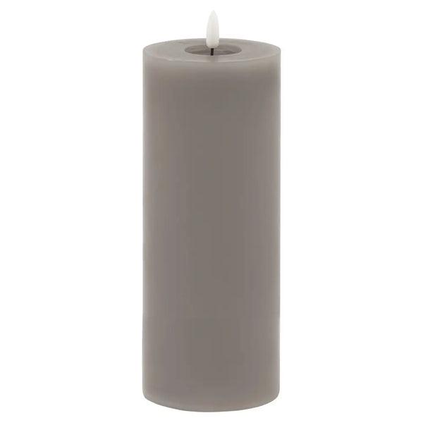 Luxe collection melt effect 3.5x9 grey led wax candle