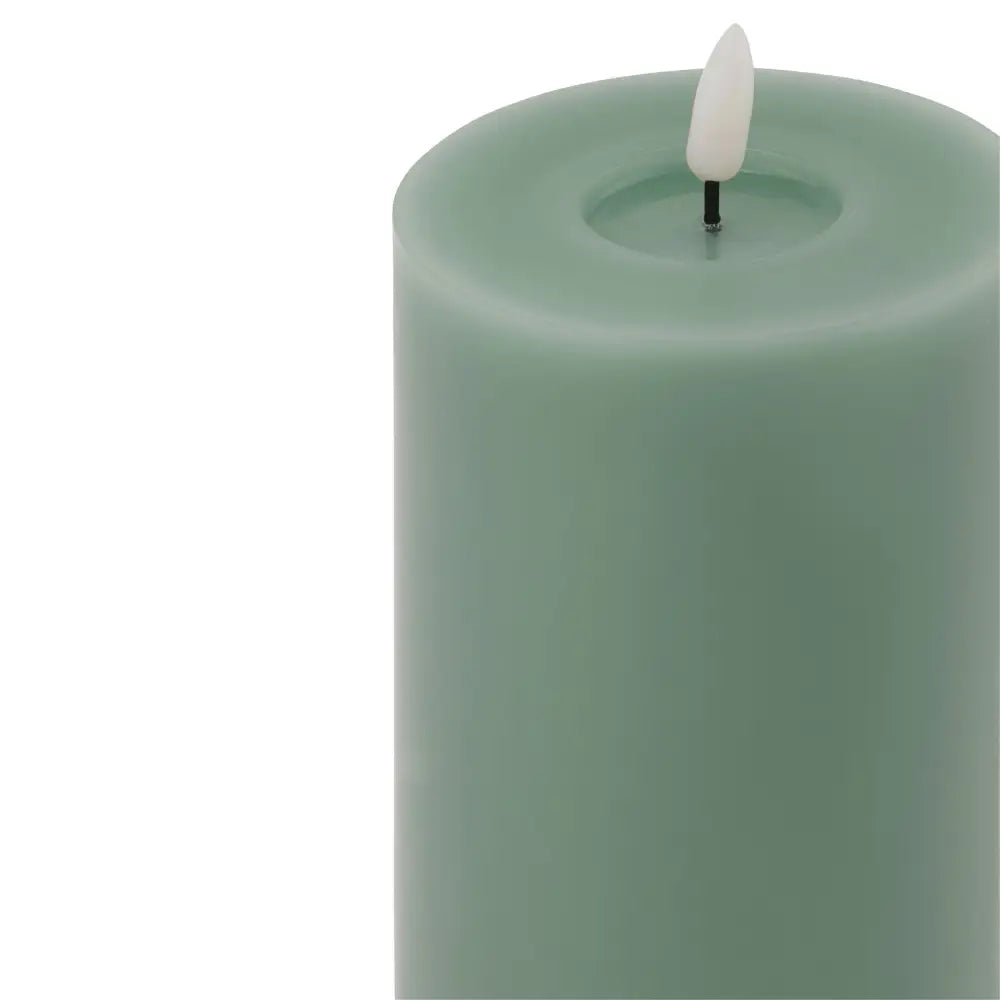 Luxe collection melt effect 3.5x9 sage led wax candle