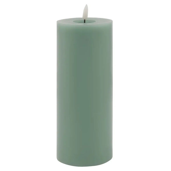 Luxe collection melt effect 3.5x9 sage led wax candle