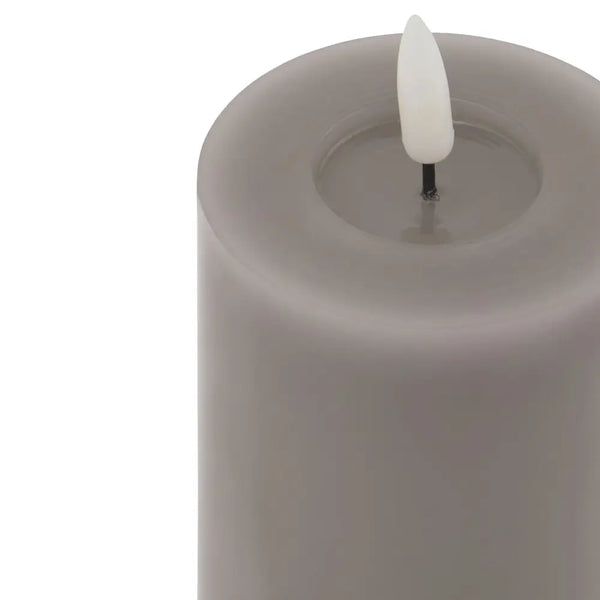 Luxe collection melt effect 3x4 grey led wax candle