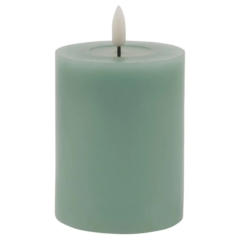 Luxe collection melt effect 3x4 sage led wax candle