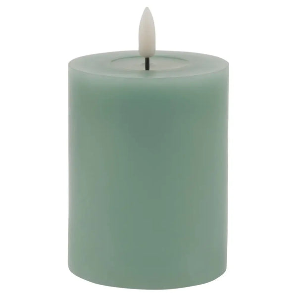 Luxe collection melt effect 3x4 sage led wax candle