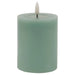 Luxe collection melt effect 3x4 sage led wax candle