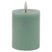 Luxe collection melt effect 3x4 sage led wax candle