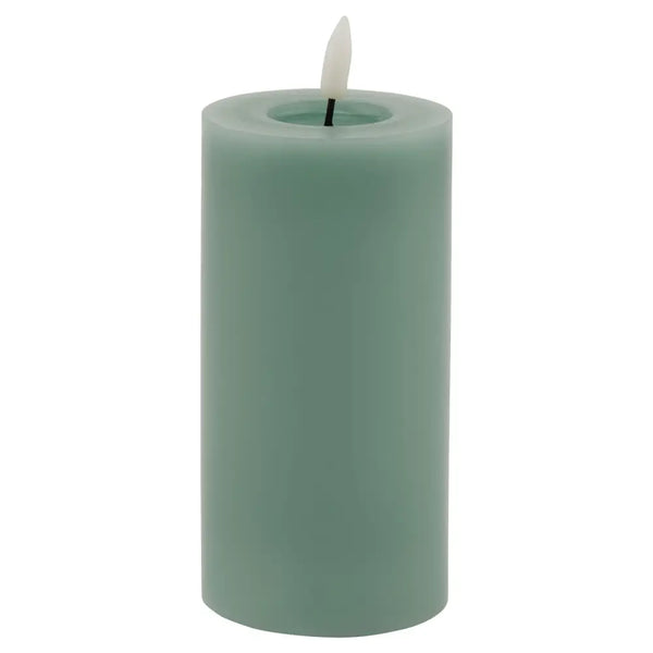 Luxe collection melt effect 3x6 sage led wax candle