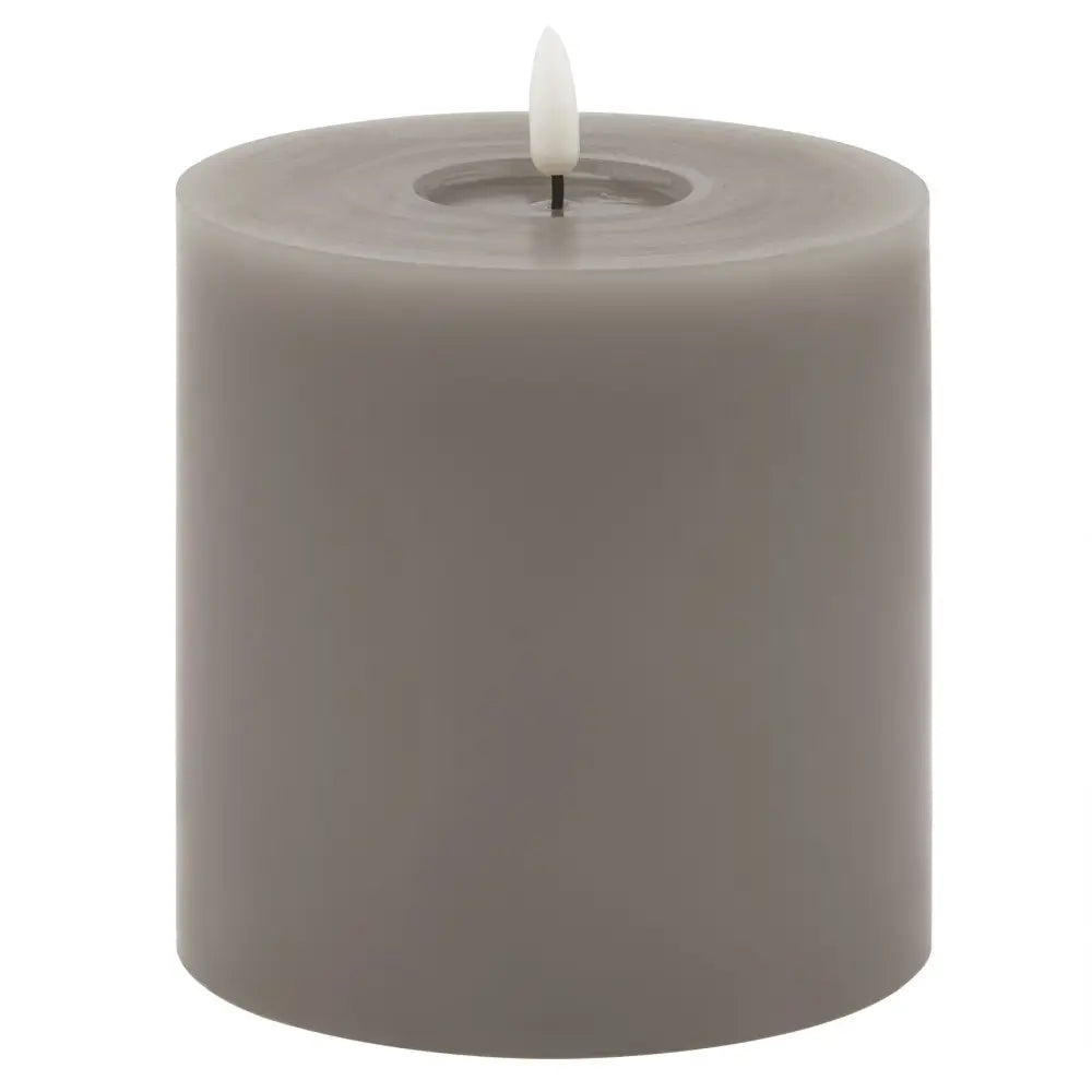 Luxe collection melt effect 5x5 grey led wax candle