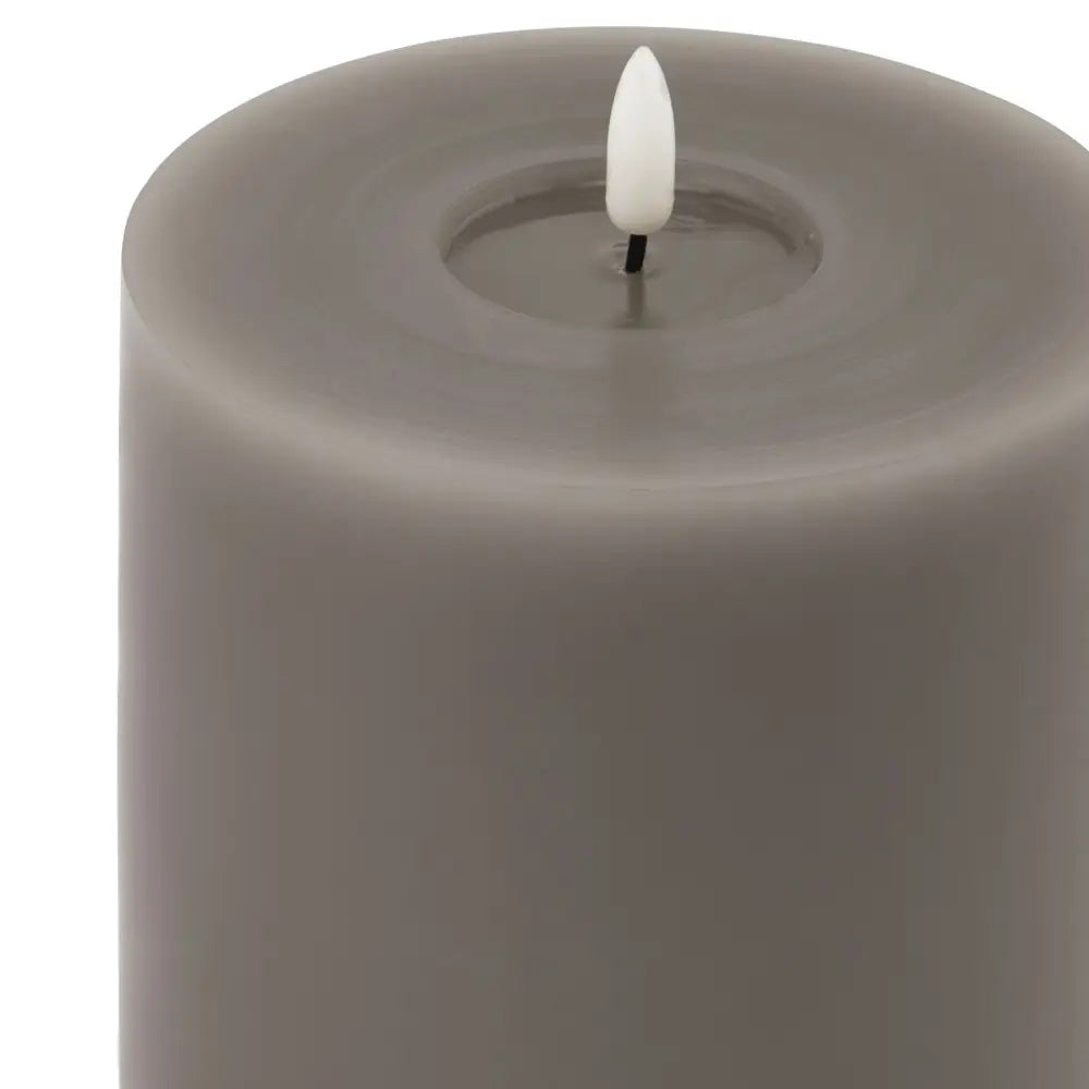 Luxe collection melt effect 5x5 grey led wax candle