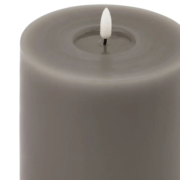 Luxe collection melt effect 5x5 grey led wax candle