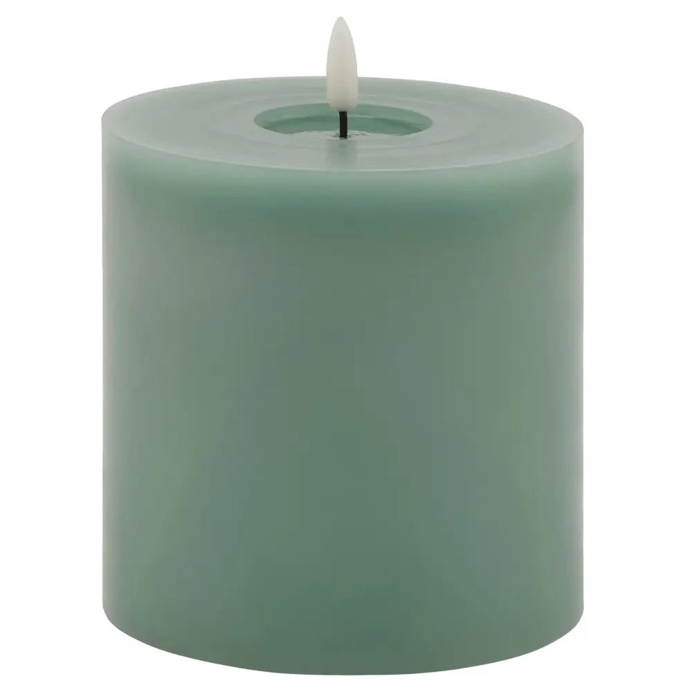 Luxe collection melt effect 5x5 sage led wax candle