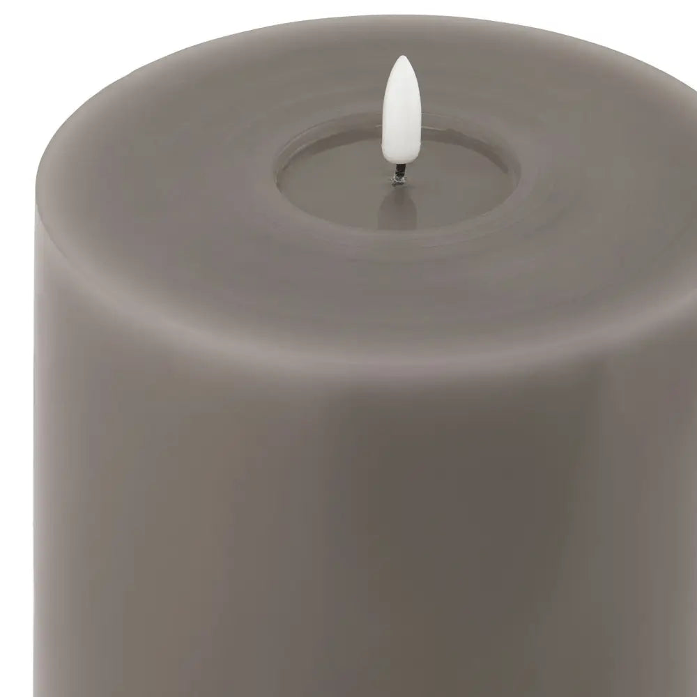 Luxe collection melt effect 6x12 grey led wax candle