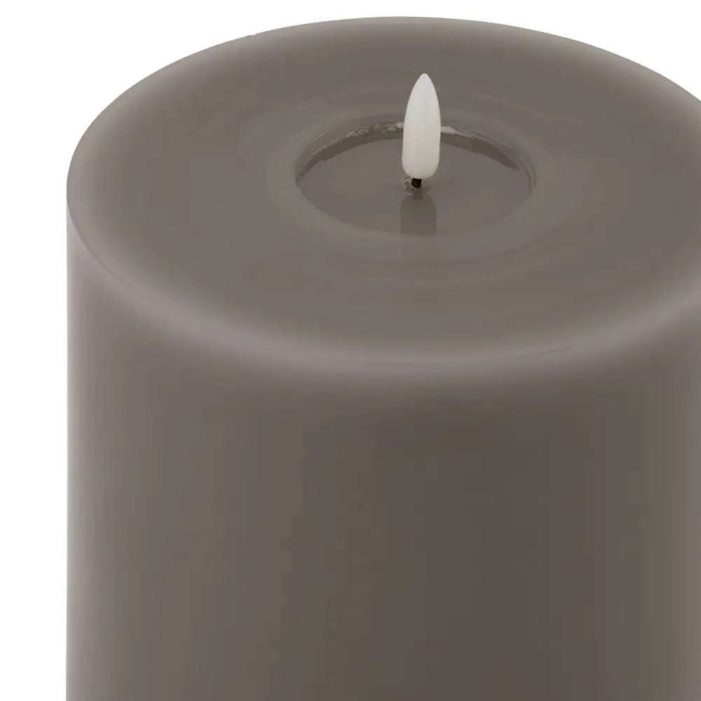 Luxe collection melt effect 6x8 grey led wax candle