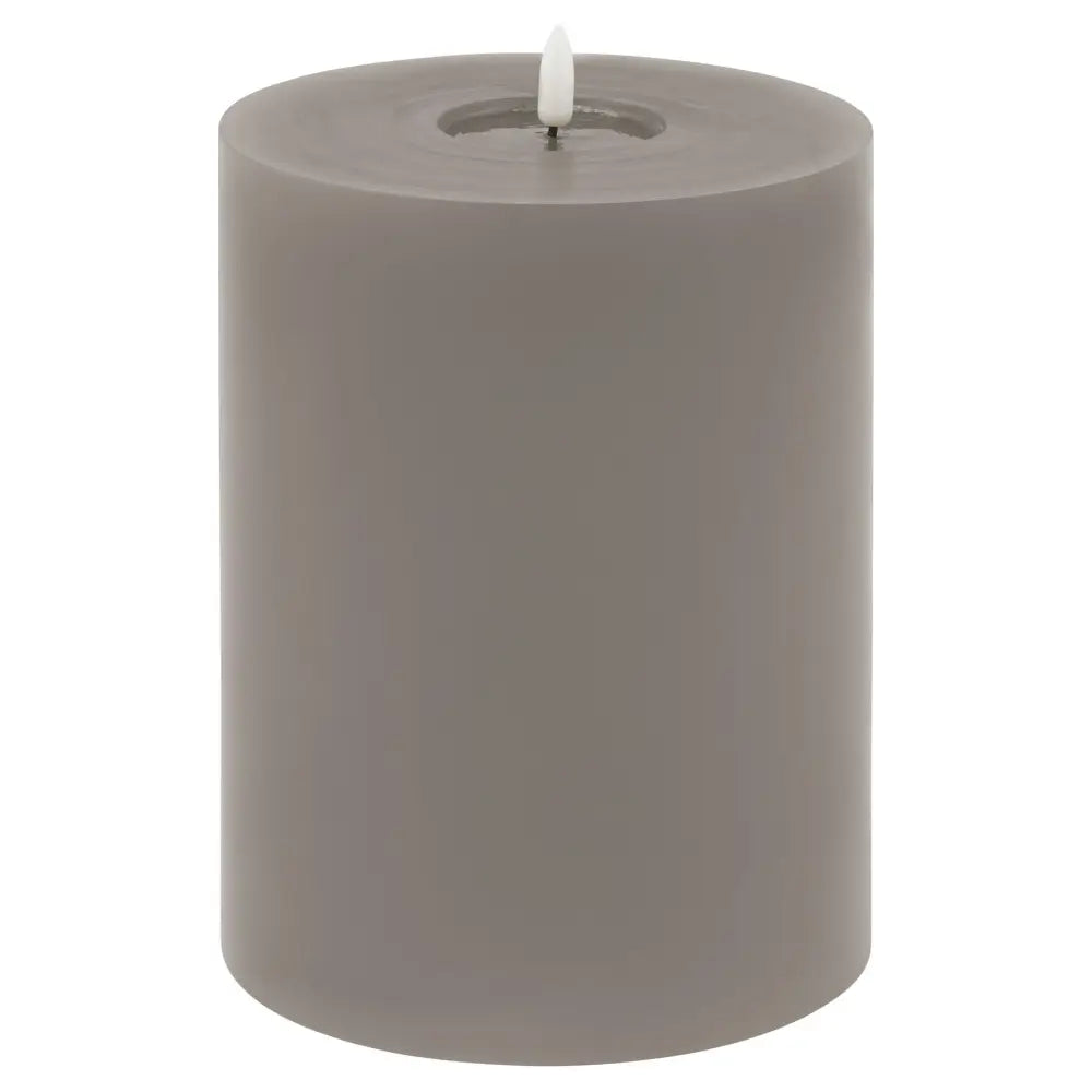 Luxe collection melt effect 6x8 grey led wax candle