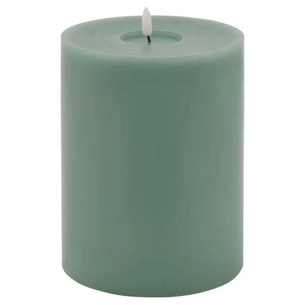 Luxe collection melt effect 6x8 sage led wax candle