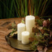 Luxe collection natural glow 3 x 6 led cream candle - Wax