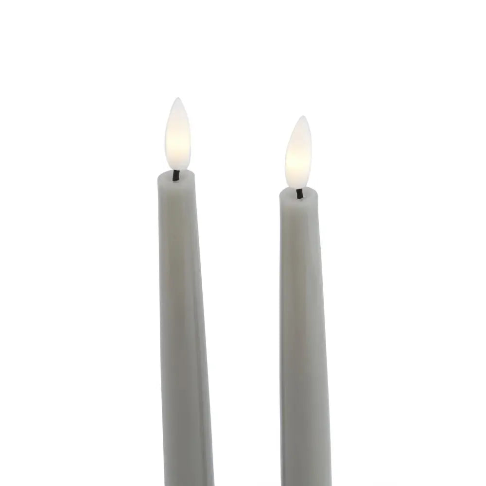 Luxe collection s/2 grey led wax dinner candles - Candles