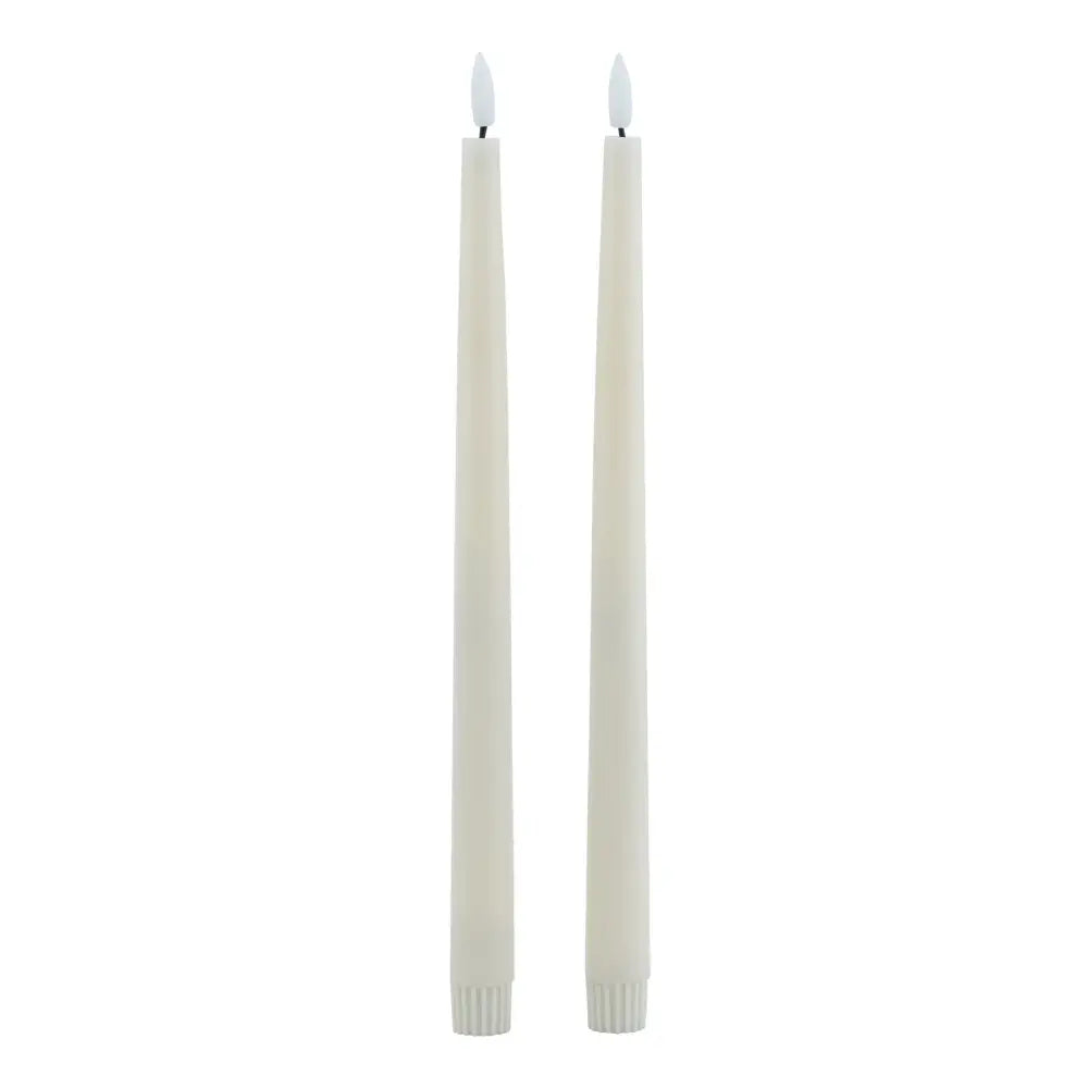 Luxe collection s/2 taupe led wax dinner candles - Candles