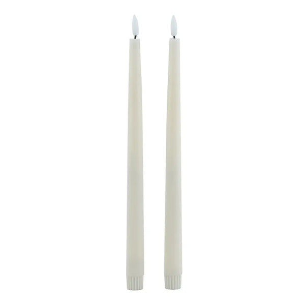 Luxe collection s/2 taupe led wax dinner candles - Candles