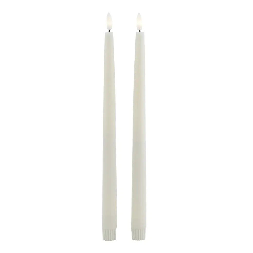 Luxe collection s/2 taupe led wax dinner candles - Candles