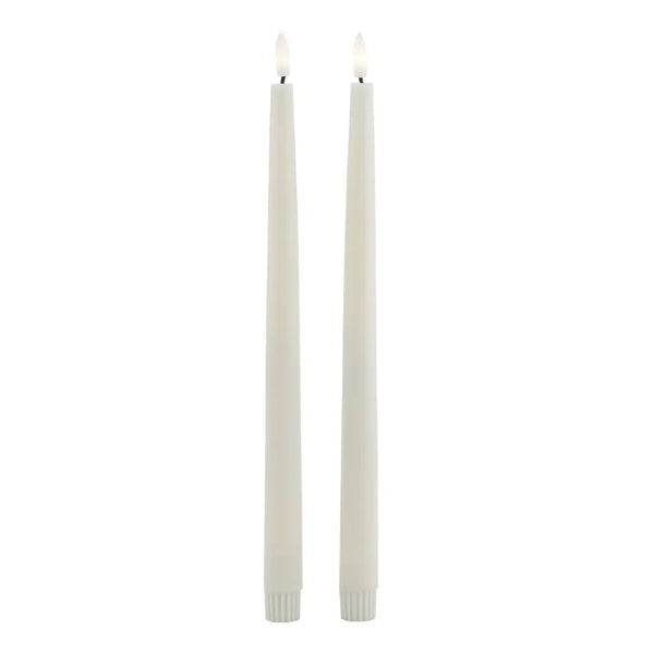 Luxe collection s/2 taupe led wax dinner candles - Candles