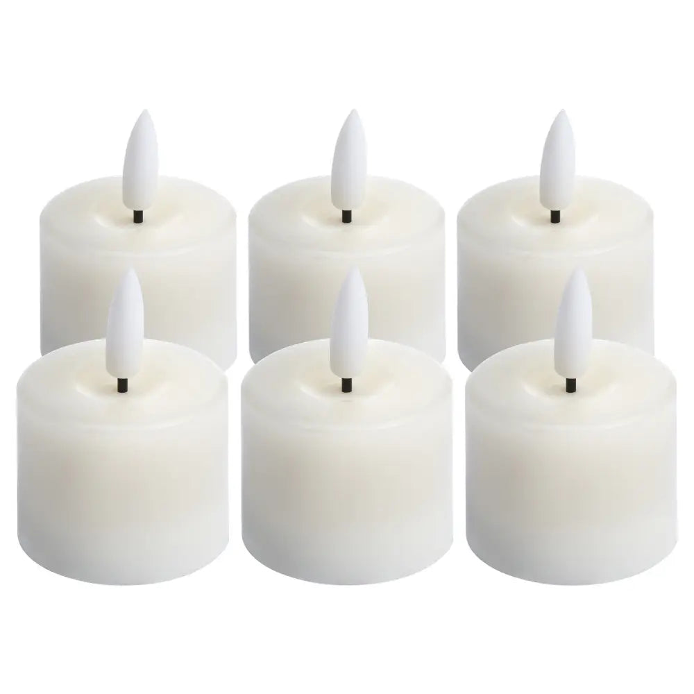 Luxe collection set of 6 natural glow led tealight candles