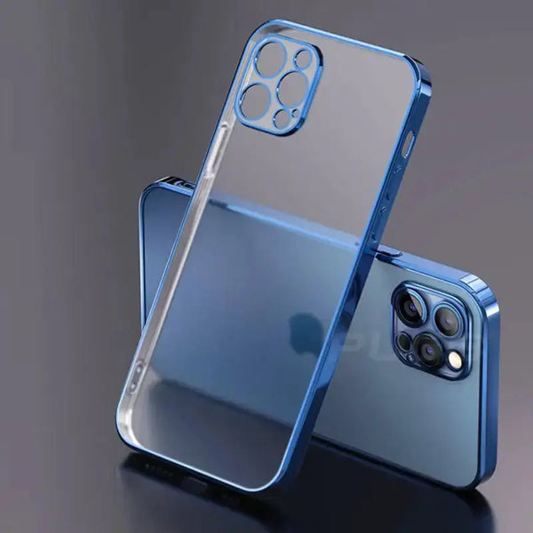 Luxury plating square frame matte soft silicone case for iphone 11 12 Nexellus