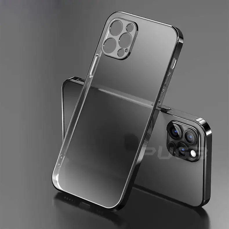 Luxury plating square frame matte soft silicone case for iphone 11 12 Nexellus