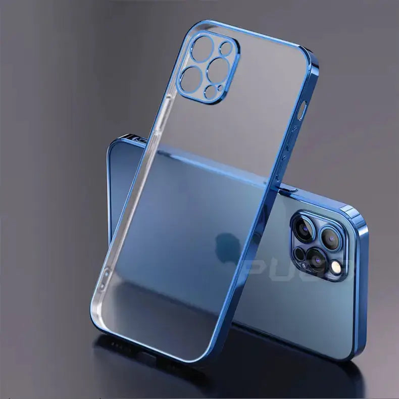 Luxury plating square frame matte soft silicone case for iphone 11 12 Nexellus