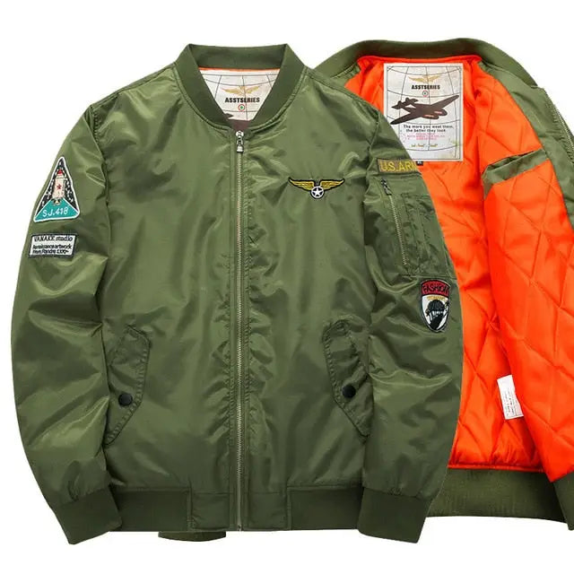 Ma1 Thick And Thin Army Green Military Motorcycle Ma-1 aviator Pilot Air Men Bomber Jacket Nexellus