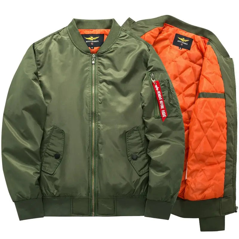 Ma1 Thick And Thin Army Green Military Motorcycle Ma-1 aviator Pilot Air Men Bomber Jacket Nexellus