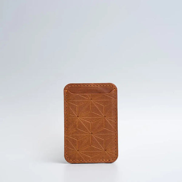 Magsafe wallet - geometric flower - Tan