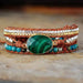 Malachite stone statement bracelet - One Size