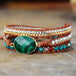 Malachite stone statement bracelet - One Size