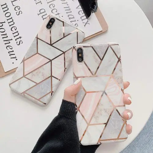 Marble effect soft tpu coral case - for iphone 11