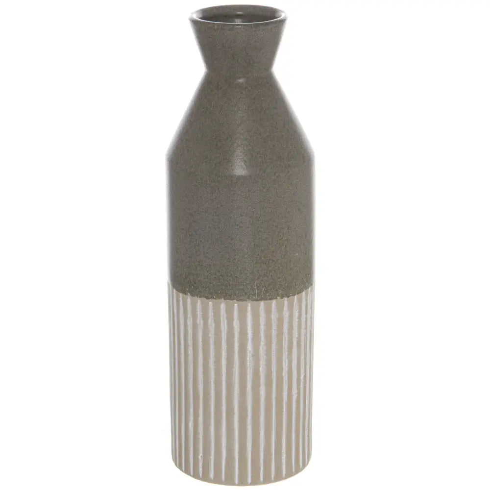 Mason collection grey ceramic ellipse tall vase - Vases