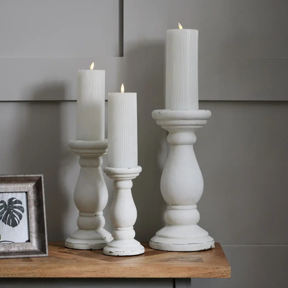 Matt white ceramic candle holder - Ornaments